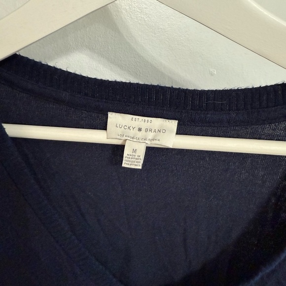 Lucky Brand Deep Blue V-Neck Sweater - Picture 3 of 4